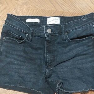 American Threads Black Denim Shorts